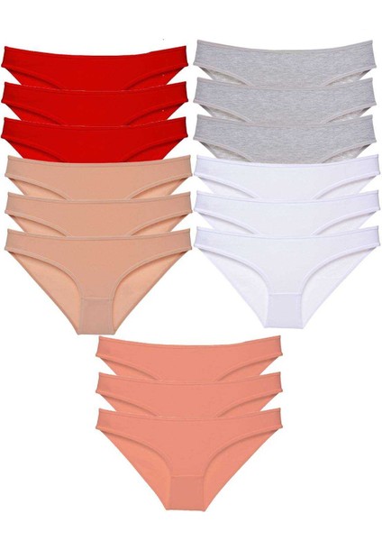 15 Adet Süper Eko Set Likralı Kadın Slip Külot 520