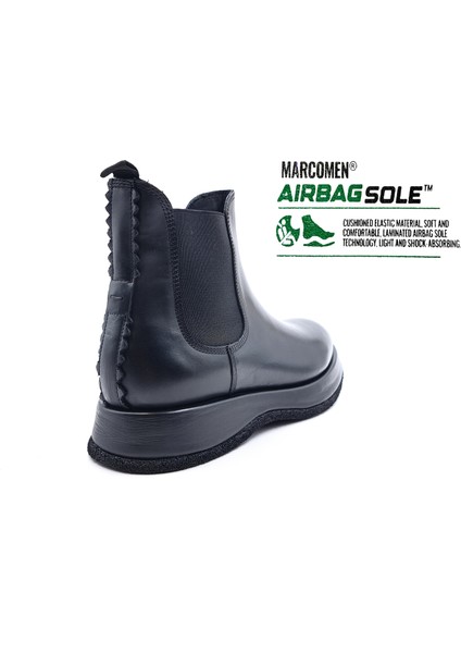 Marcomen M22327 Hakiki Deri Erkek Siyah Chelsea Bot modelleri