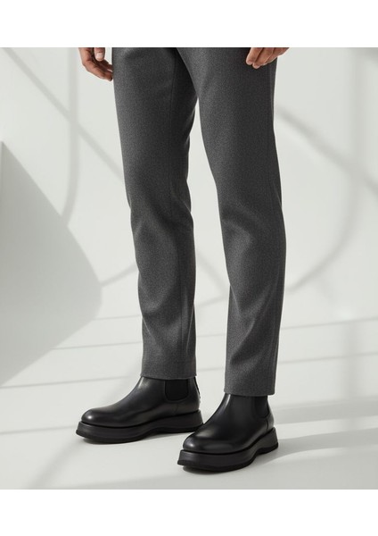 Marcomen M22327 Hakiki Deri Erkek Siyah Chelsea Bot