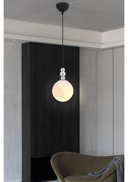 Krater Tekli 3D Başlıklı Sarkıt Avize –modern Dekoratif Aydınlatma