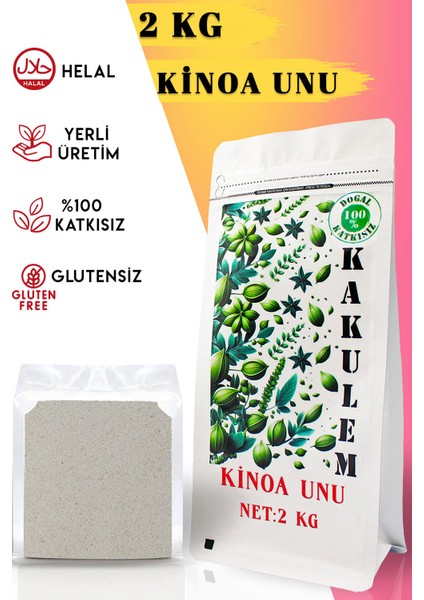 Glutensiz Sertifikalı Beyaz Kinoa Unu Tozu 2 kg