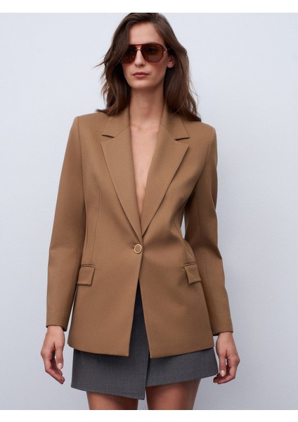 60775 Blazer Ceket-Camel modelleri
