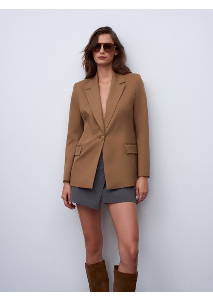 60775 Blazer Ceket-Camel indirimleri