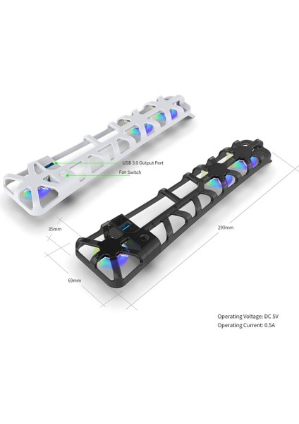 Ps5 Pro Versiyon Uyumlu Rgb Işıklı Arka Soğutucu Fan TP5-35153S modelleri
