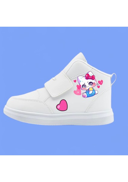 Mavi Pantalon Haylo Baskılı Beyaz Bantlı Kız Çocuk Bot