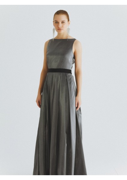 Sırt Detaylı Nişan Elbisesi Gri K2011361_004