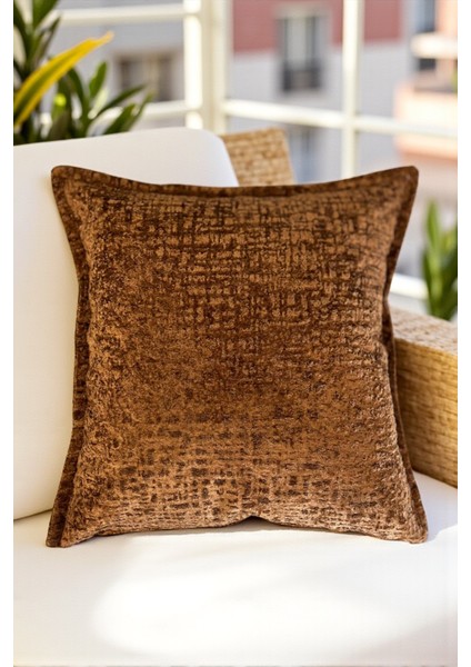 SAFARI-06 İthal Kadife Dekoratif Kırlent Kılıfı 45x45 cm – Yumuşak Dokulu Kare Yastık ve Ev Aksesuarı