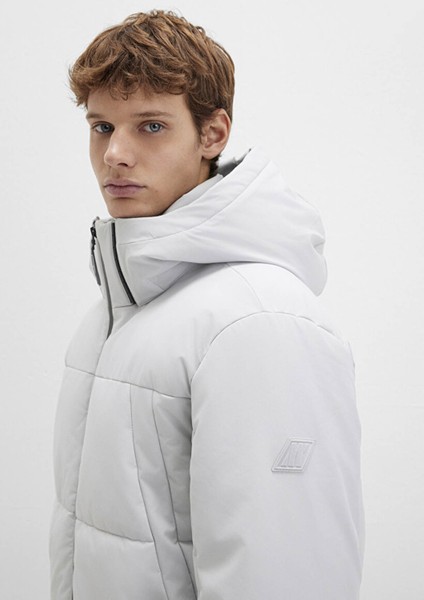 Su İtici Kapüşonlu Gri Şişme Mont 0110675-70074 fiyatları