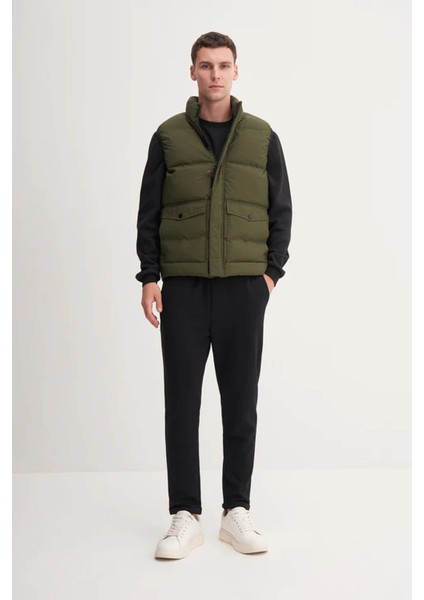 Crinkle Haki Erkek Yelek 10260