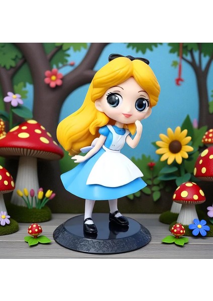 Harikalar Diyarında Alice Anime Karakter Figür Oyuncak Dekoratif Biblo Bebek 15 Cm. Genç Odası Süsü