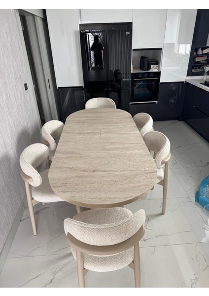 Bohem Masa Takımı Gazel Ceviz Ahşap Masa Takımı 6 Kişilik Masa Sandalye Takımı Iskandinav Takım fiyatları