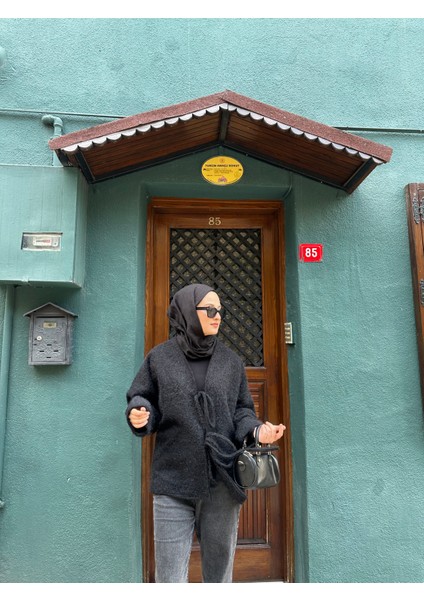 Önden Bağlamalı Kırçıllı Ceket