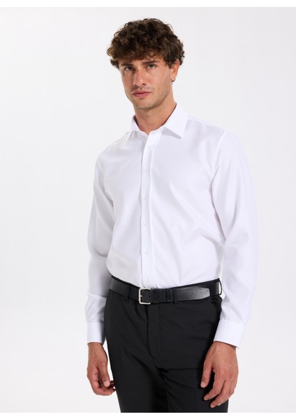 Slim Fit Sumos Yaka Armürlü Beyaz Erkek Gömlek F5WM-GML 2584 modelleri