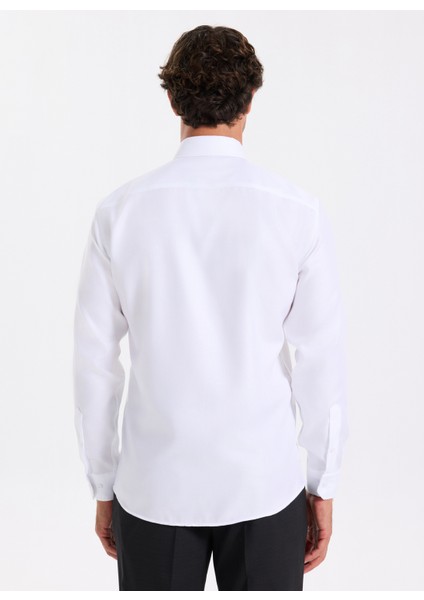 Slim Fit Sumos Yaka Armürlü Beyaz Erkek Gömlek F5WM-GML 2584 indirimleri