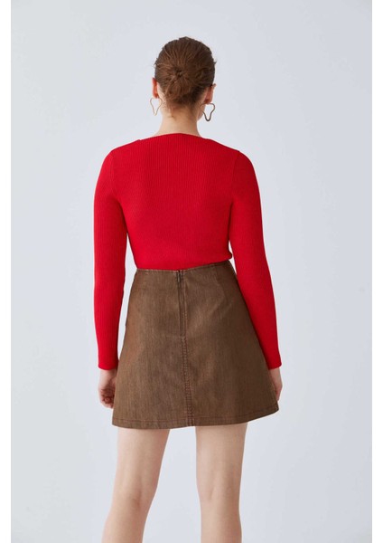 Yazı Detaylı Mini Etek Standart Renk K2015101_089 fırsatları