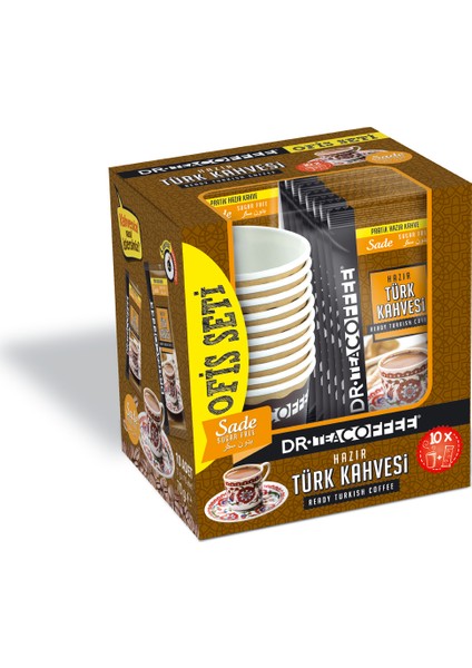 Drcoffee Hazır Türk Kahvesi Sade Ofis Seti 7gr 10lu