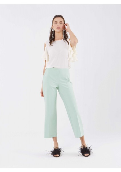 Geniş Paça Pantolon Yeşil Y1812075_012