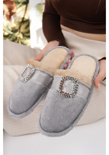 Kadın Ev Terliği Peluş Yıkanabilir Içi Yünlü Kürklü Terlik Misafir Çeyiz Bohça Gelin Terliği