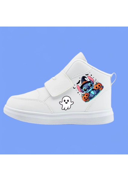 Bal Kabağı Laylo Hallowen Baskılı Beyaz Bantlı Çocuk Bot