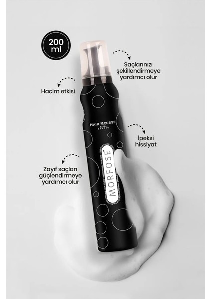 Extra Strong Saç Köpük 200 ml - Ekstra Hacim Tutuş - Mrfs fiyatları