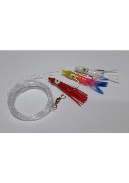 3 Köstekli Silikon Oktopus Sırtı Takımı 5 cm