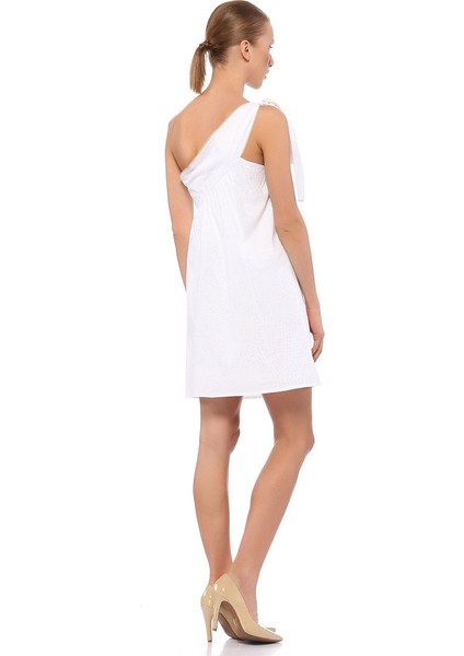 Tek Omuz Mini Elbise Beyaz Y1321069_002 modelleri