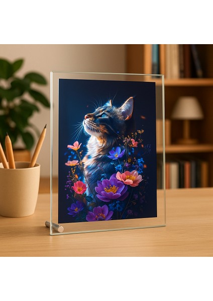 Kişiye Özel Fotoğraf Baskılı Aynalı Cam Çerçeve 18 x 23 cm / Masa Üstü, Hediyelik