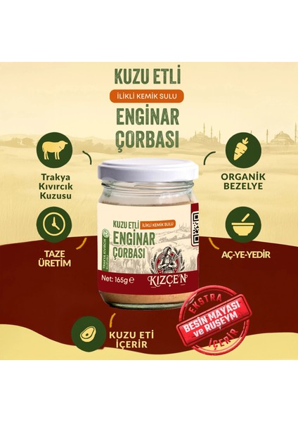 Kuzu Etli Ilikli Kemik Sulu Enginar Çorbası (165 Gram) fiyatları