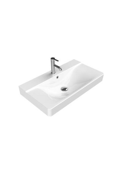 Turkuaz Yeni Mona Etajer Uyumlu Lavabo 80*45 cm