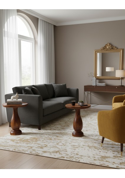 Fındık Renk Masif Ahşap Yan Sehpa – 2’li Doğal Zigon Fiskos Seti fiyatları