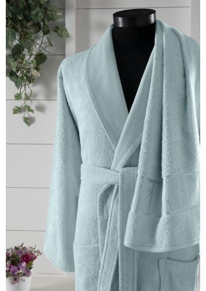 Bambu Bold Jakarlı Havlulu Bornoz