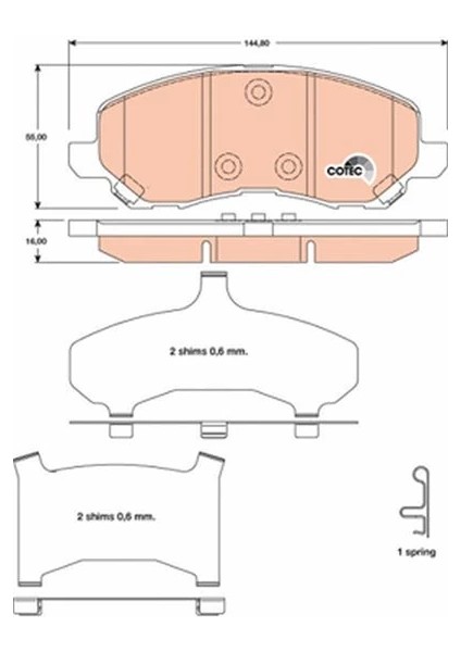 BALATA ÖN JEEP COMPASS 2006-2017 PATRIOT 2008-2017 5191217AA 5191231AA