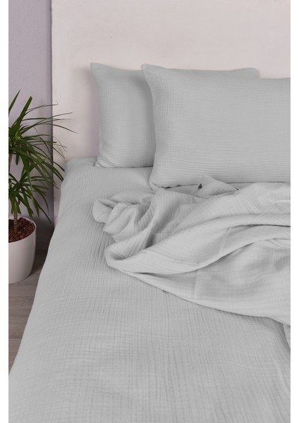 Müslin Çift Kişilik Nevresim Takımı Gri modelleri