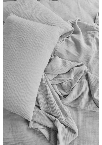 Müslin Çift Kişilik Nevresim Takımı Gri fırsatları