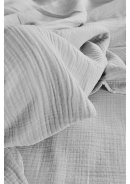 Müslin Çift Kişilik Nevresim Takımı Gri indirimleri