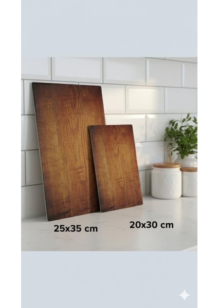 2 ‘li Cam Kesme Tahtası 20X30 & 25X35 cm Cam Doğrama Tahtası Sofra & Mutfak Sunum Tahtası Kesme Tahtası fırsatları