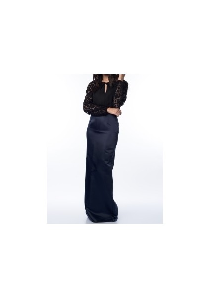 Yırtmaçlı Uzun Etek Lacivert K1415090_015 modelleri