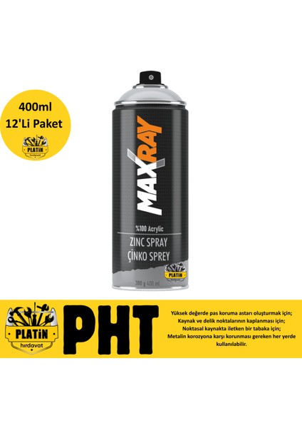 Çinko Sprey Galvaniz Zınc Sprey 400ML 12 Adet PLT28000501 fiyatları