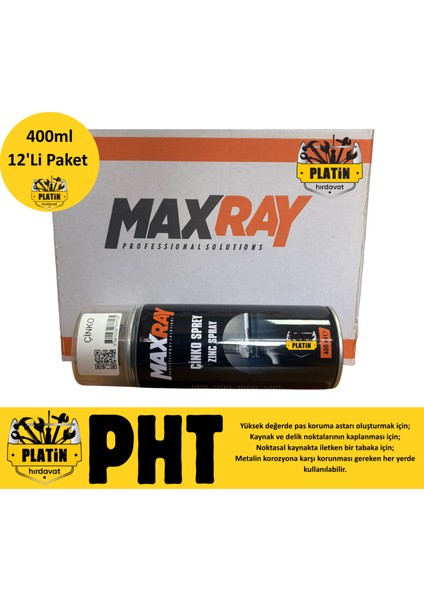 Çinko Sprey Galvaniz Zınc Sprey 400ML 12 Adet PLT28000501 modelleri
