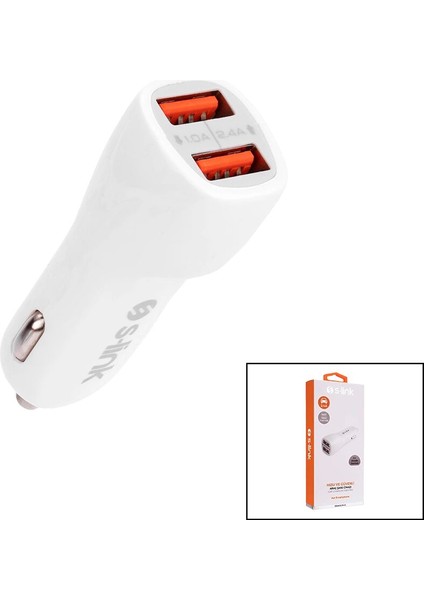 S-Link IP-805 Dual USB 2xusb Oto - Araç Çakmaklık Şarj Başlık 2.4 A (5148)