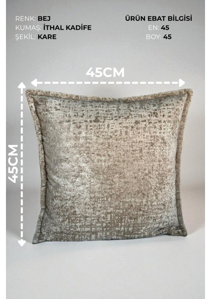 SAFARI-02 İthal Kadife Dekoratif Kırlent 45x45 cm – Yumuşak Dokulu Kare Yastık Dekoratif Ev Aksesuarı modelleri