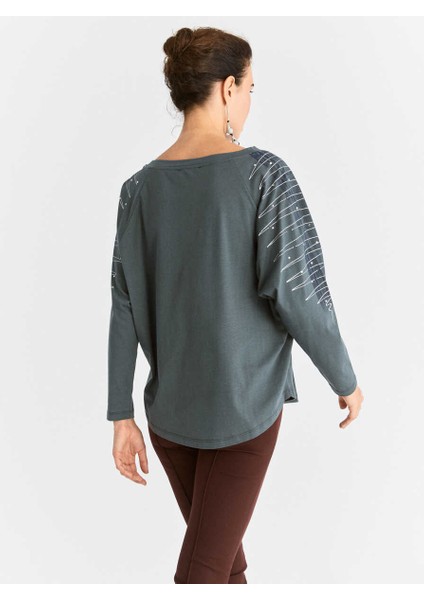 Kol İşlemeli Kadın Sweatshirt Standart Renk K2054130_089 indirimleri