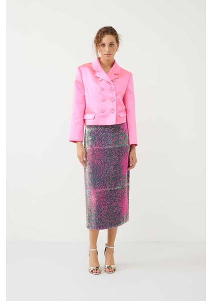 Saten Kruvaze Ceket Pembe K2316064_038