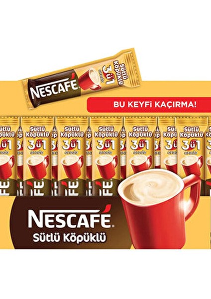 3'ü 1 Arada Sütlü Köpüklü Kahve 56 Adet 17.4 gr Türkiye Menşeli Yumuşak Lezzet fırsatları