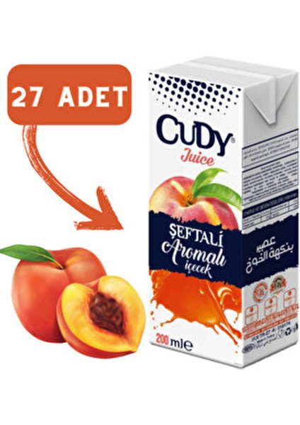 Meyve Suyu Şeftali Aromalı 27 Adet 200 ml Doğal Tatlandırıcı İçeren İçecek fiyatları