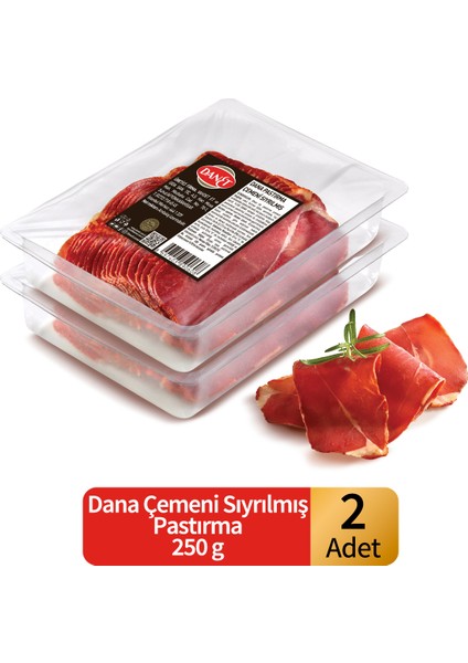 Dana Pastırma I Çemeni Sıyrılmış I Dilimli I 250 G x 2 Adet
