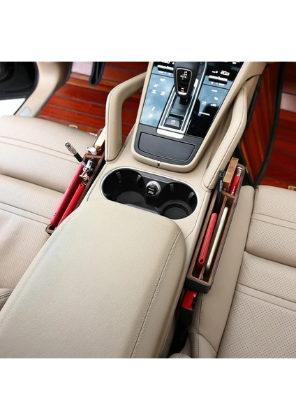 Araba Koltuğu Arası Organizer - Bardaklık, Telefon, Kartlar, Anahtarlar Için Araç Düzenleyici Siyah