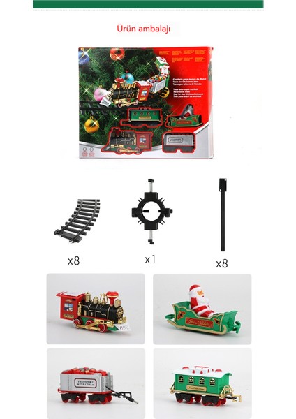 Yeni Noel Ağacı Asılı Otomatik Ses ve Işık Treni (Yurt Dışından) fırsatları