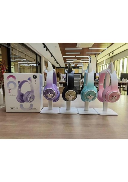 Kulak Üstü Taç Renkli Işıklı Kedi Kulaklı Kedi Kabartmalı 5.3 Version Bluetooth Kulaklık fiyatları