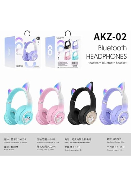 Kulak Üstü Taç Renkli Işıklı Kedi Kulaklı Kedi Kabartmalı 5.3 Version Bluetooth Kulaklık fırsatları